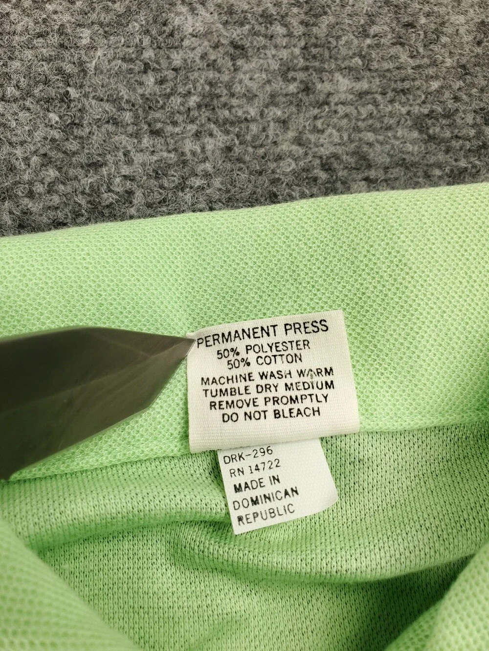 Vintage Action Polo Shirt Large Mint Lime Green 80s Pocket Pique Knit Retro